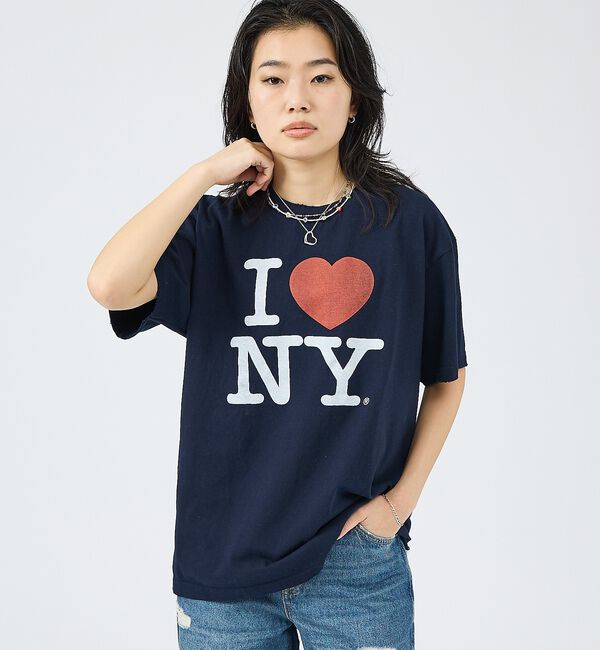 Rouge vif「【JOHNBULL/ジョンブル】I LOVE NY Tシャツ/コットン【WEB限」|Tシャツ・カットソー|