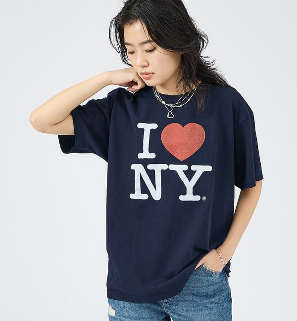 Rouge vif「【JOHNBULL/ジョンブル】I LOVE NY Tシャツ/コットン【WEB限」|Tシャツ・カットソー|