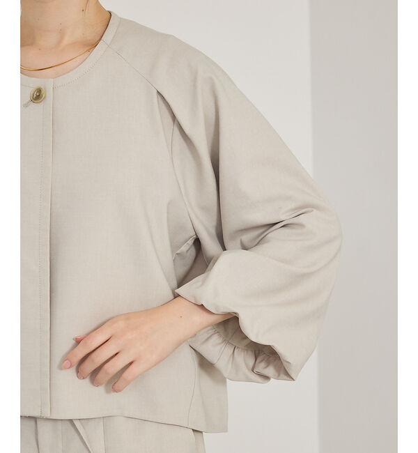 qualite「【セットアップ対応】バルーンジャケット」|ノーカラージャケット|