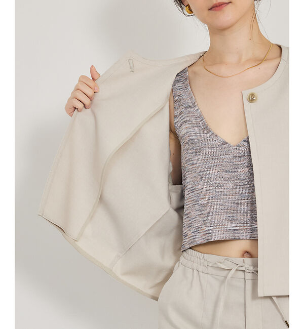 qualite「【セットアップ対応】バルーンジャケット」|ノーカラージャケット|