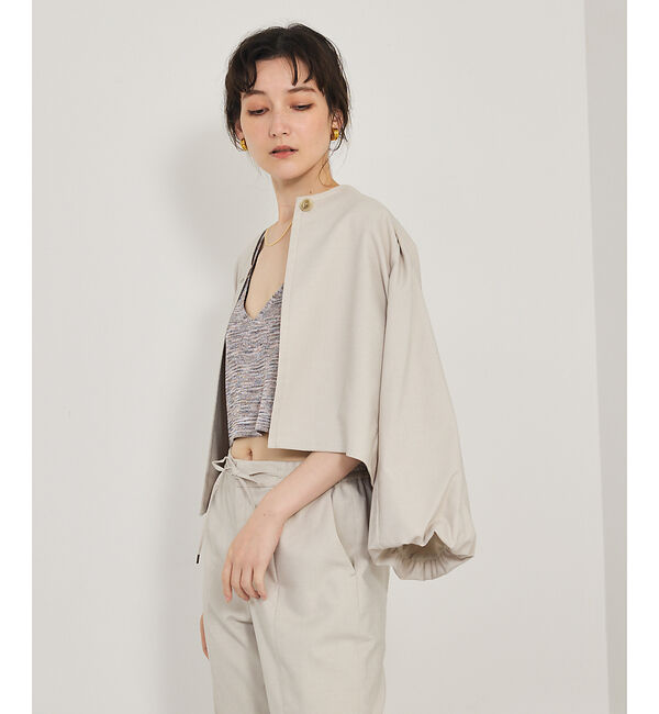 qualite「【セットアップ対応】バルーンジャケット」|ノーカラージャケット|