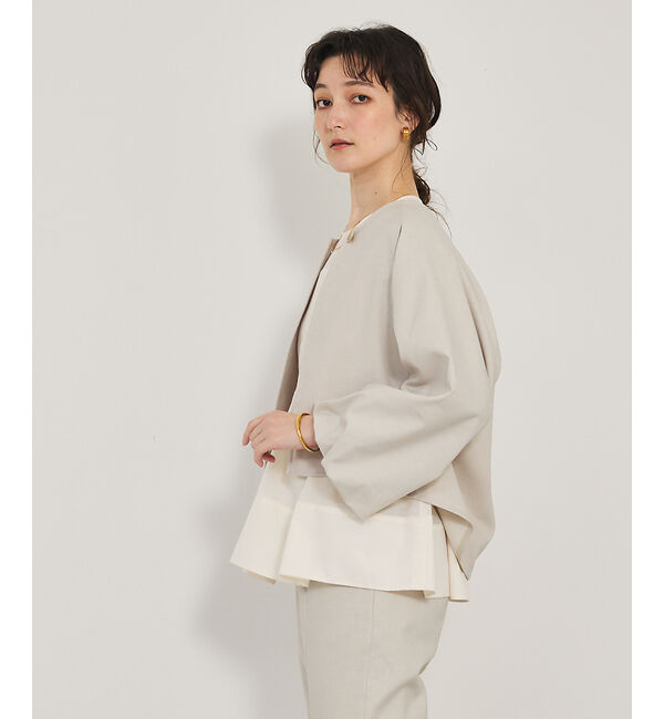 qualite「【セットアップ対応】バルーンジャケット」|ノーカラージャケット|