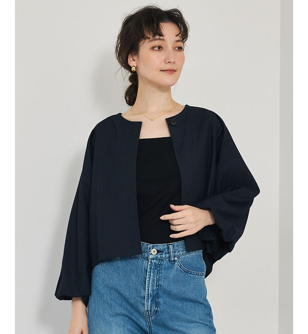 qualite「【セットアップ対応】バルーンジャケット」|ノーカラージャケット|