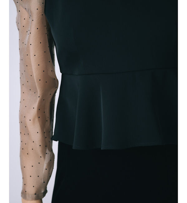 SELFIST「ドットフロッキーペプラムブラウス」|シャツ・ブラウス|