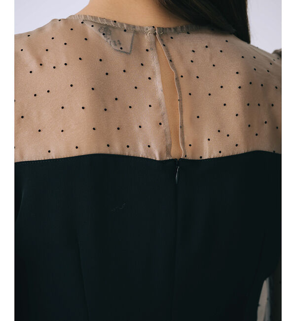 SELFIST「ドットフロッキーペプラムブラウス」|シャツ・ブラウス|