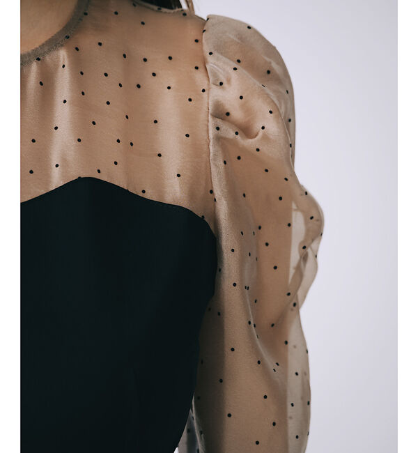 SELFIST「ドットフロッキーペプラムブラウス」|シャツ・ブラウス|