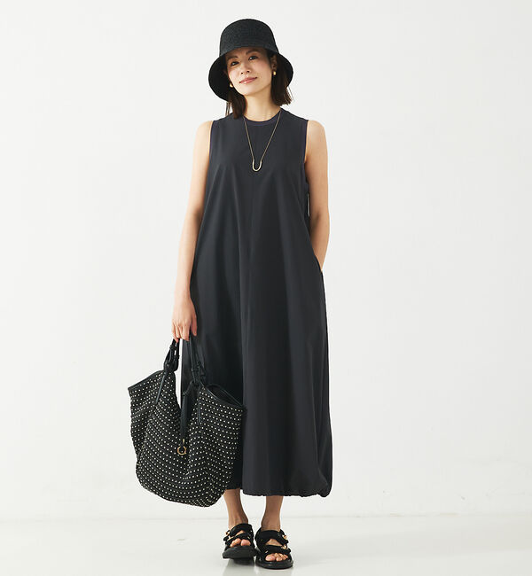 abahouse mavie「【大人のいちまんワンピ】ナイロンストレッチバルーンワンピ」|ワンピース|