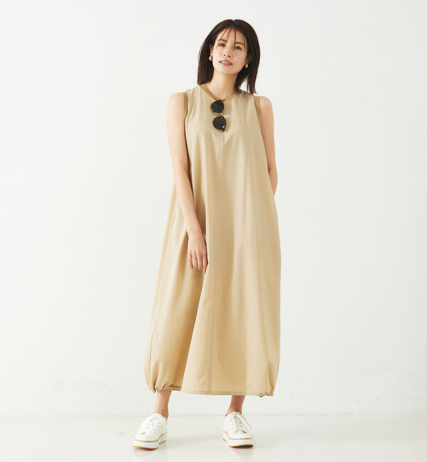 abahouse mavie「【大人のいちまんワンピ】ナイロンストレッチバルーンワンピ」|ワンピース|