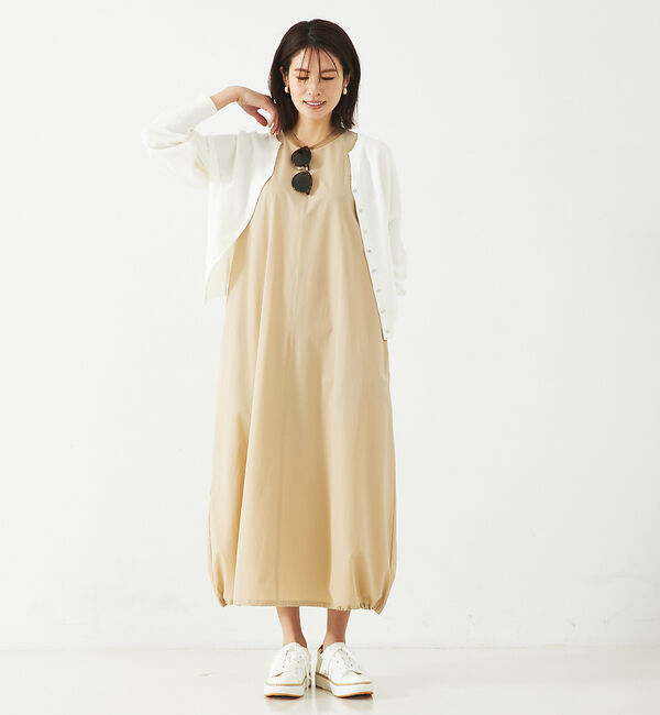 abahouse mavie「【大人のいちまんワンピ】ナイロンストレッチバルーンワンピ」|ワンピース|