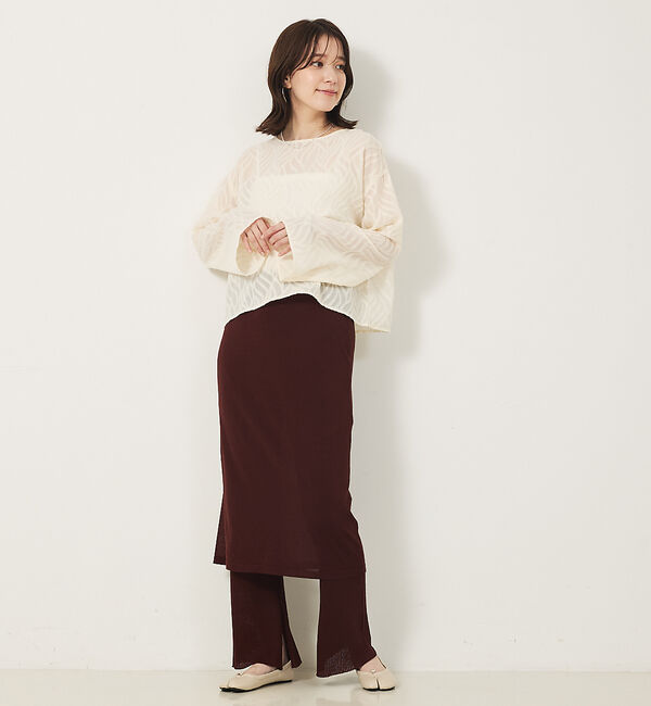 abahouse mavie「【セットアップ対応】ニットスカートレイヤードパンツ」|その他|