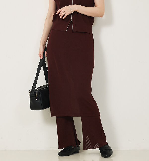 abahouse mavie「【セットアップ対応】ニットスカートレイヤードパンツ」|その他|