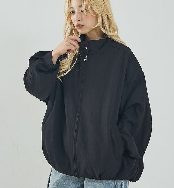 NOMINE「中綿 ドルマン ボリューム ブルゾン」|ブルゾン・スタジャン|ブラック