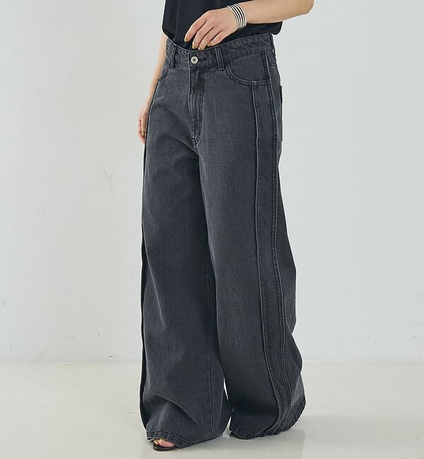 NOMINE「サイドライン ワイド デニムパンツ【予約】」|デニム|