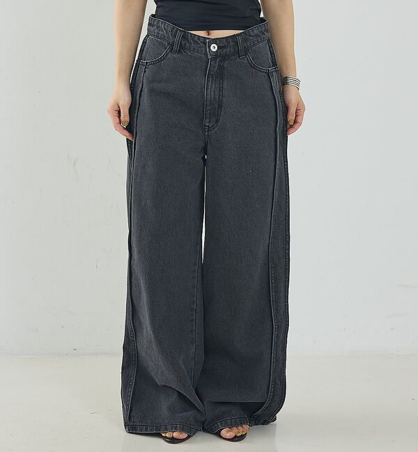 NOMINE「サイドライン ワイド デニムパンツ【予約】」|デニム|