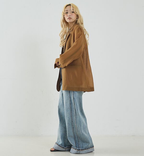 NOMINE「サイドライン ワイド デニムパンツ【予約】」|デニム|