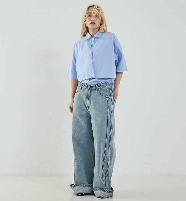 NOMINE「サイドライン ワイド デニムパンツ【予約】」|デニム|