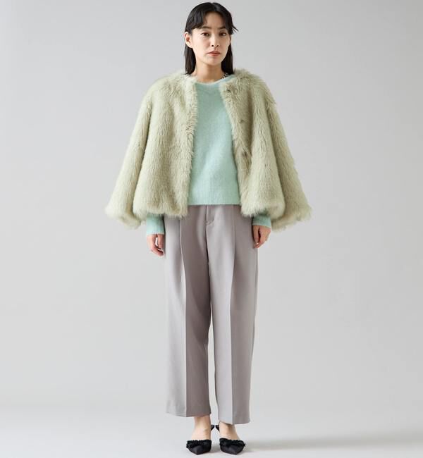 TIARA「ノーカラーファーコート」|その他|