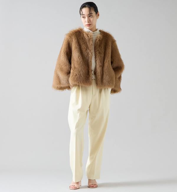 TIARA「ノーカラーファーコート」|その他|