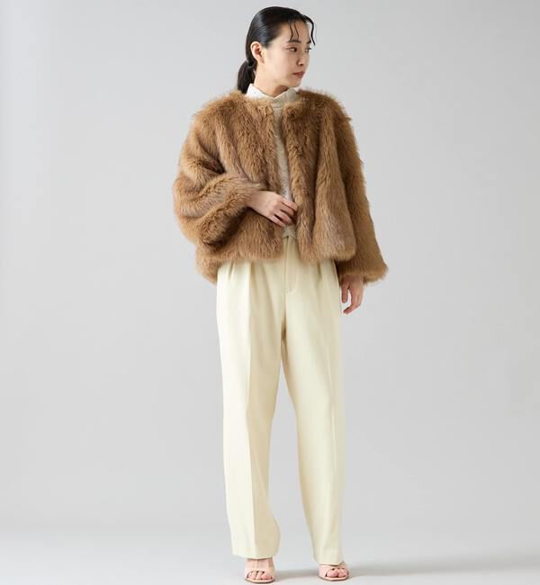 TIARA「ノーカラーファーコート」|その他|