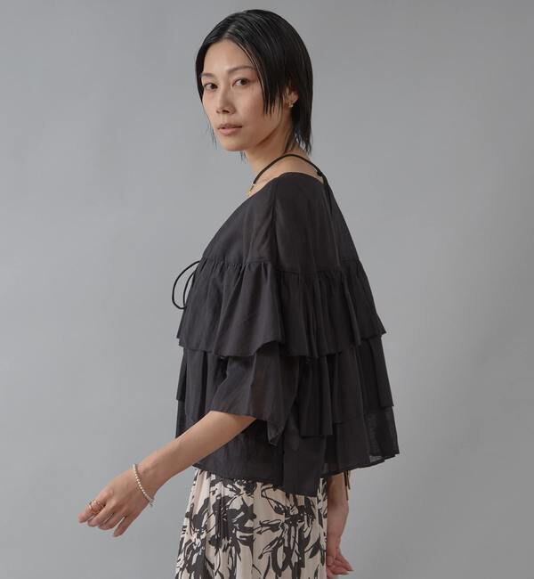Liesse「【インド生産】ティアードフリルブラウス」|シャツ・ブラウス|