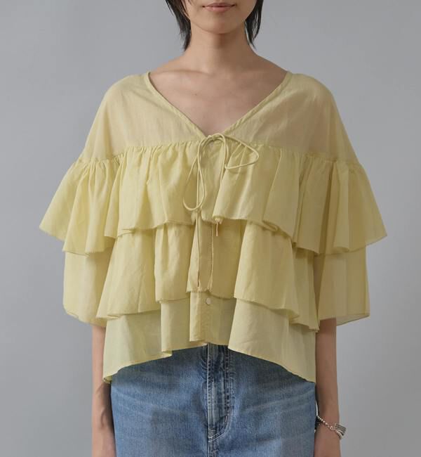 Liesse「【インド生産】ティアードフリルブラウス」|シャツ・ブラウス|