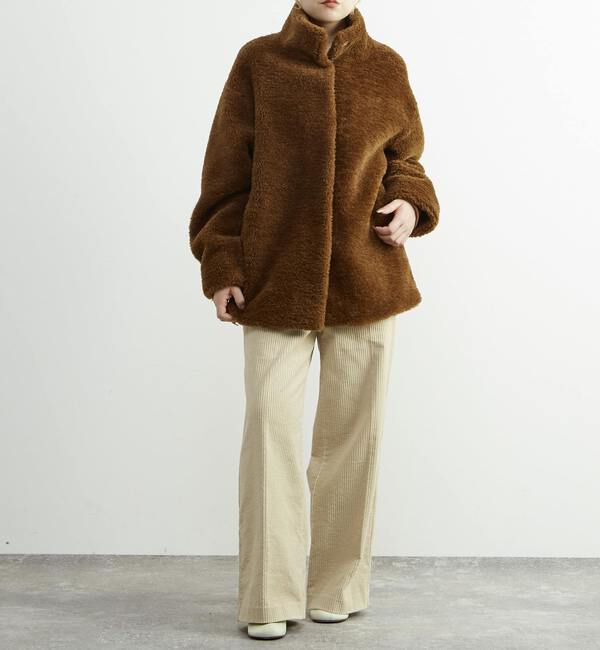SOFFITTO「スタンド袖口リブミドル丈ファーコート」|その他|