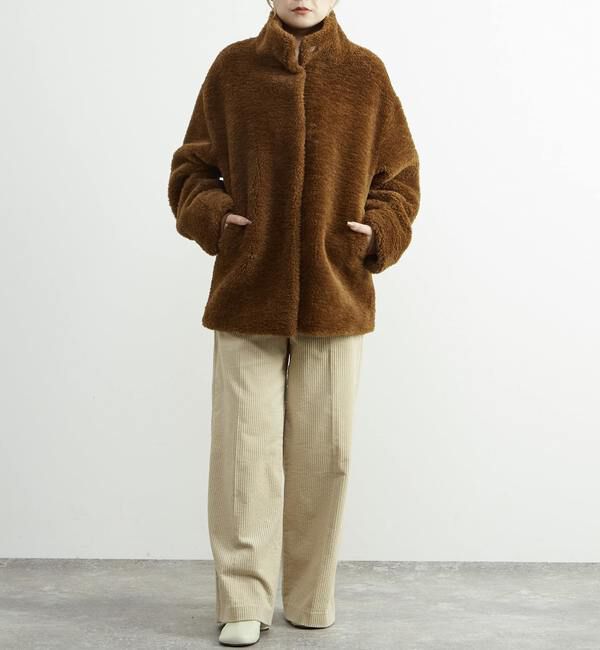 SOFFITTO「スタンド袖口リブミドル丈ファーコート」|その他|