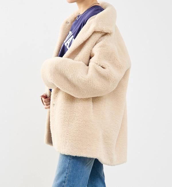 SOFFITTO「スタンド袖口リブミドル丈ファーコート」|その他|