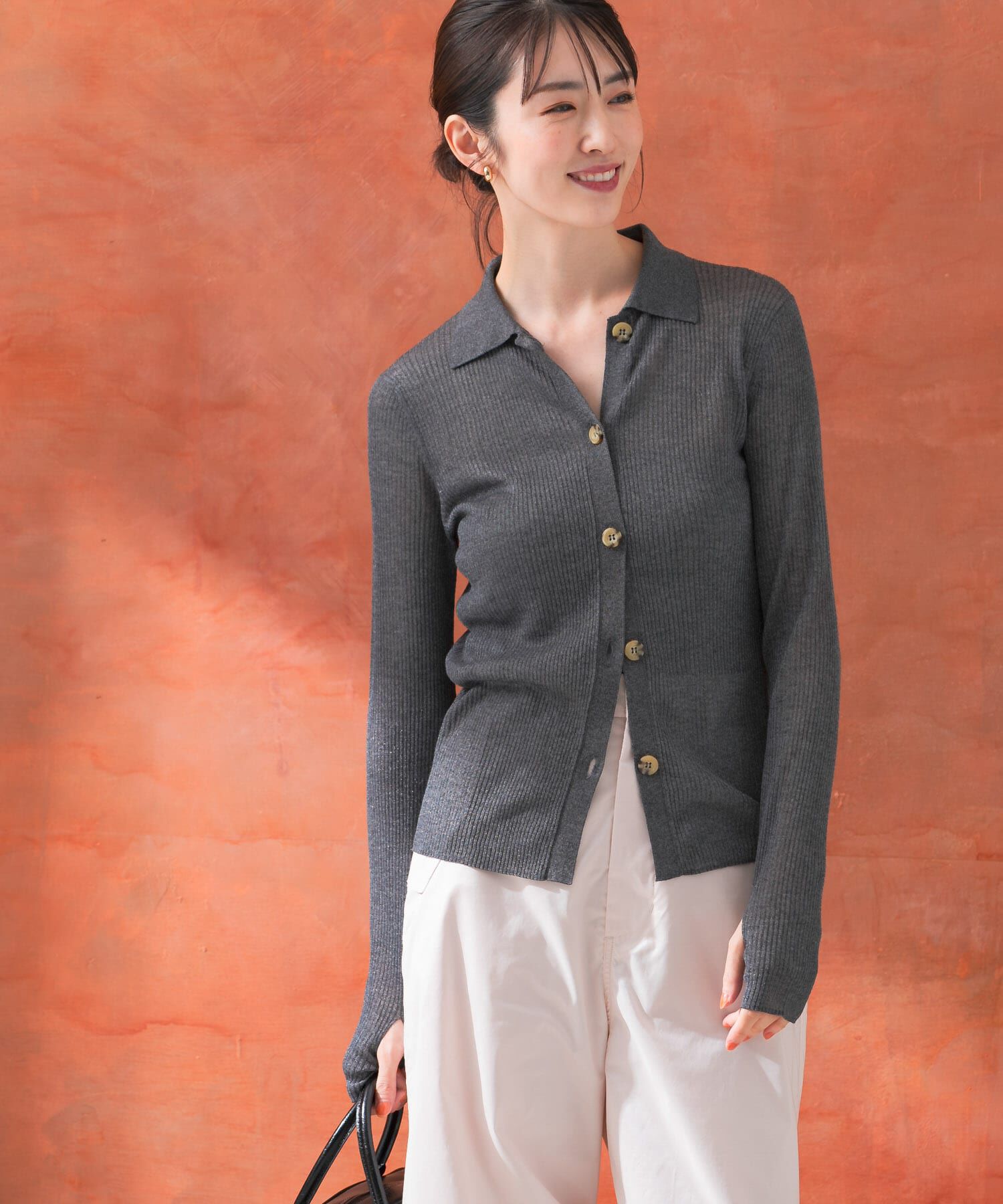 URBAN RESEARCH ROSSO「シアーリブポロニット」|ニット・セーター|