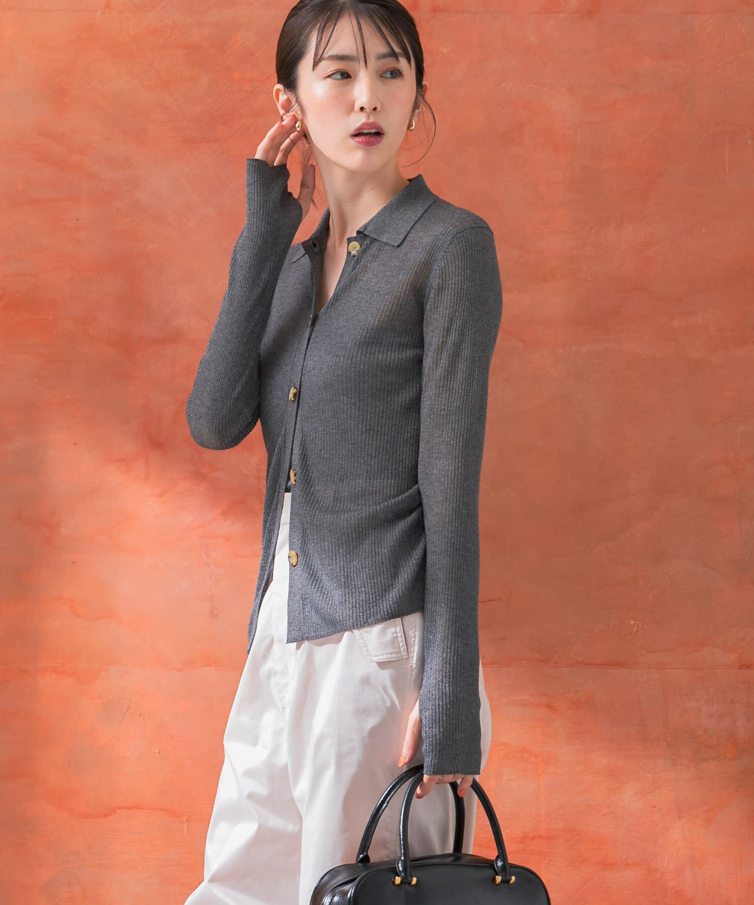 URBAN RESEARCH ROSSO「シアーリブポロニット」|ニット・セーター|