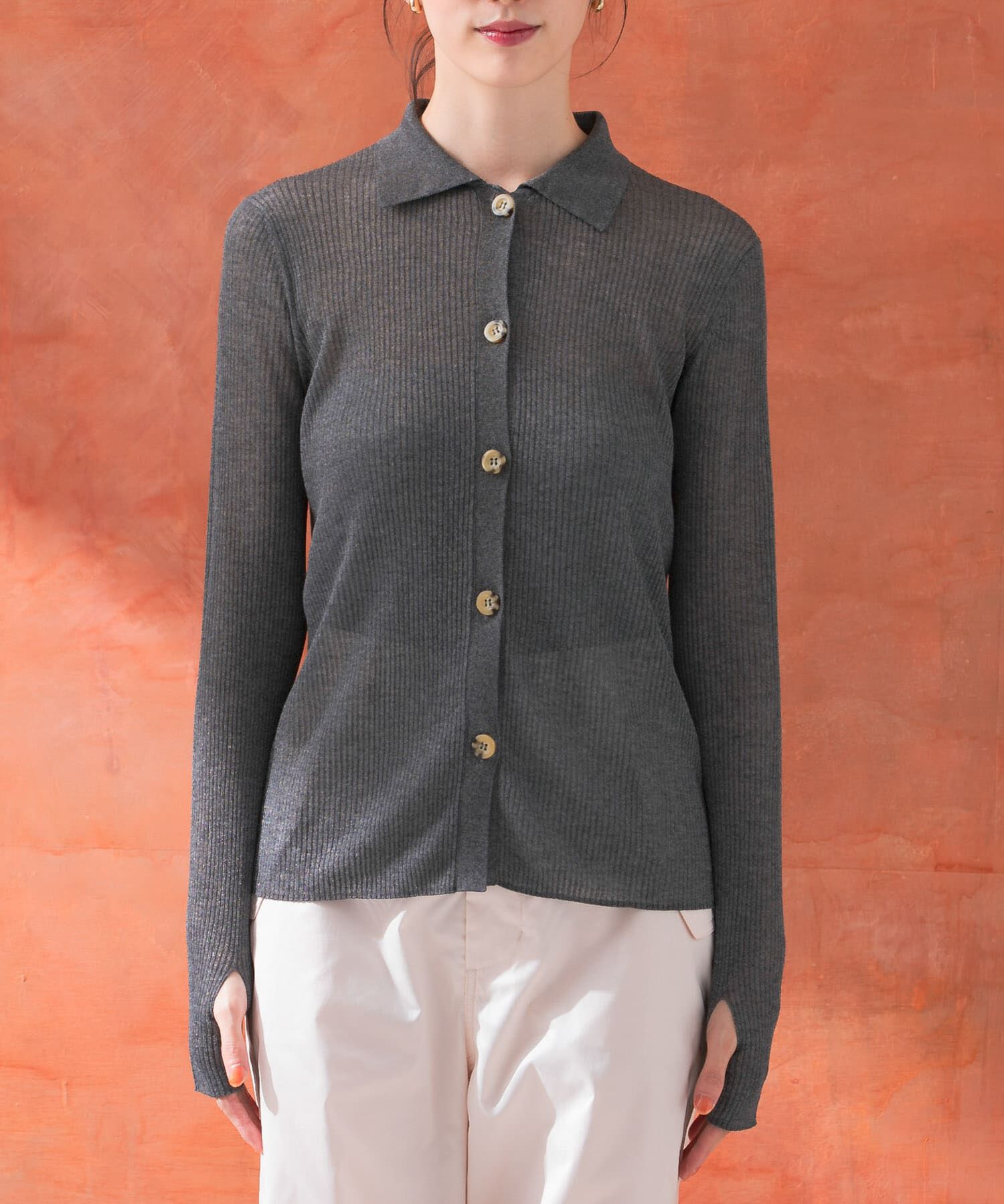 URBAN RESEARCH ROSSO「シアーリブポロニット」|ニット・セーター|