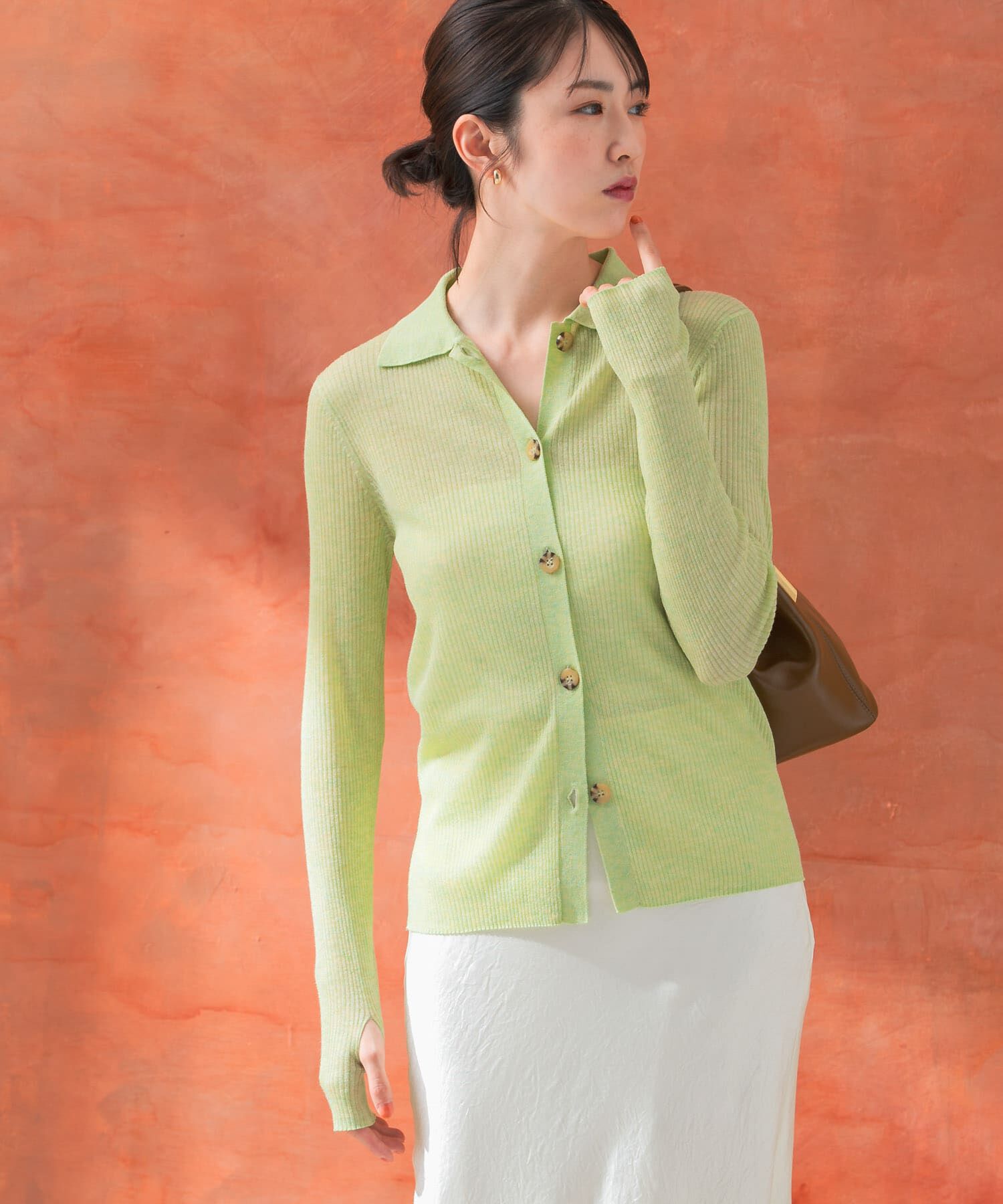 URBAN RESEARCH ROSSO「シアーリブポロニット」|ニット・セーター|