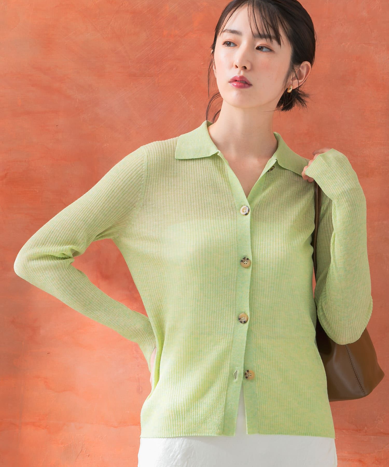 URBAN RESEARCH ROSSO「シアーリブポロニット」|ニット・セーター|