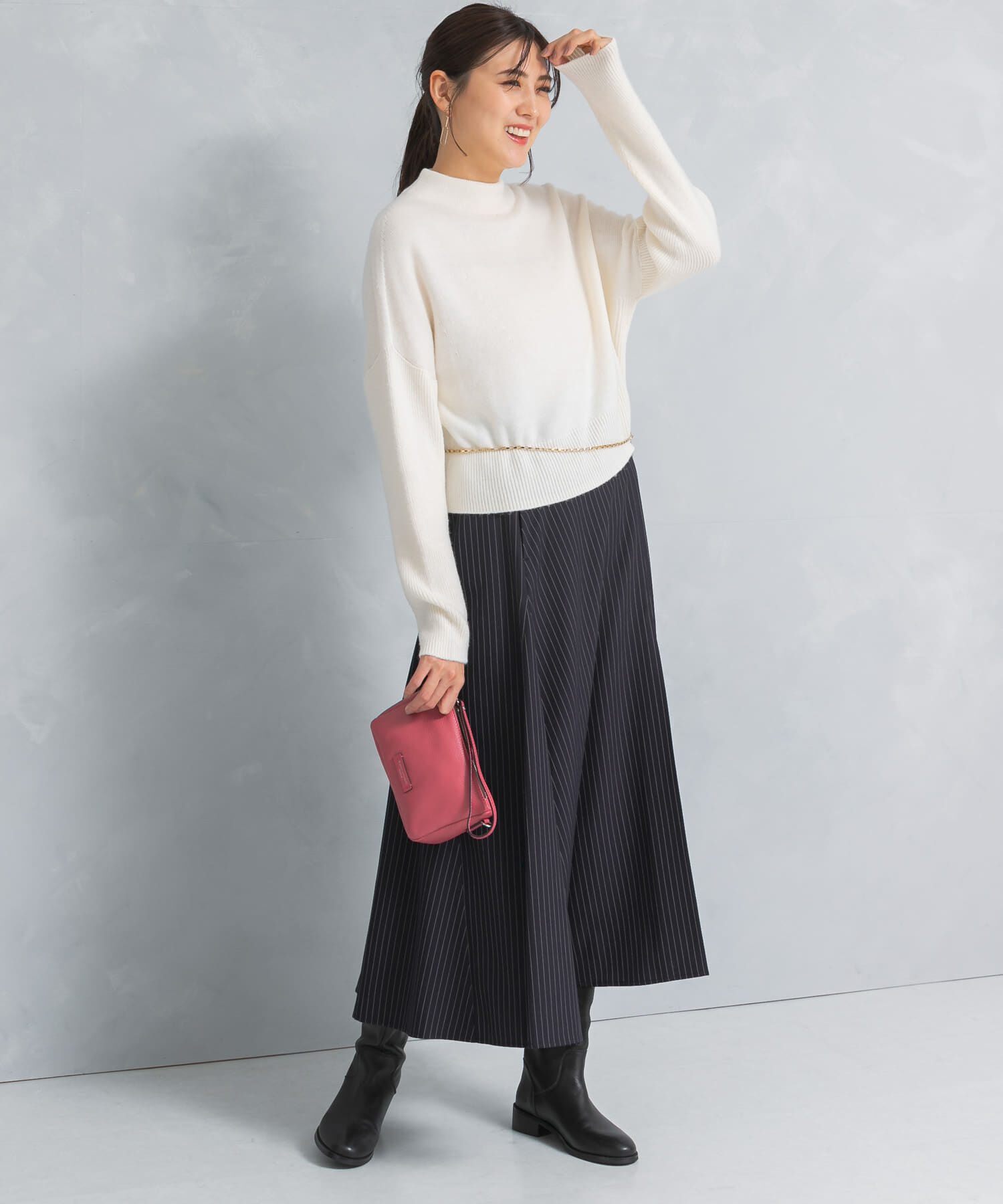 URBAN RESEARCH ROSSO「ショートハイネックホールニット」|ニット・セーター|