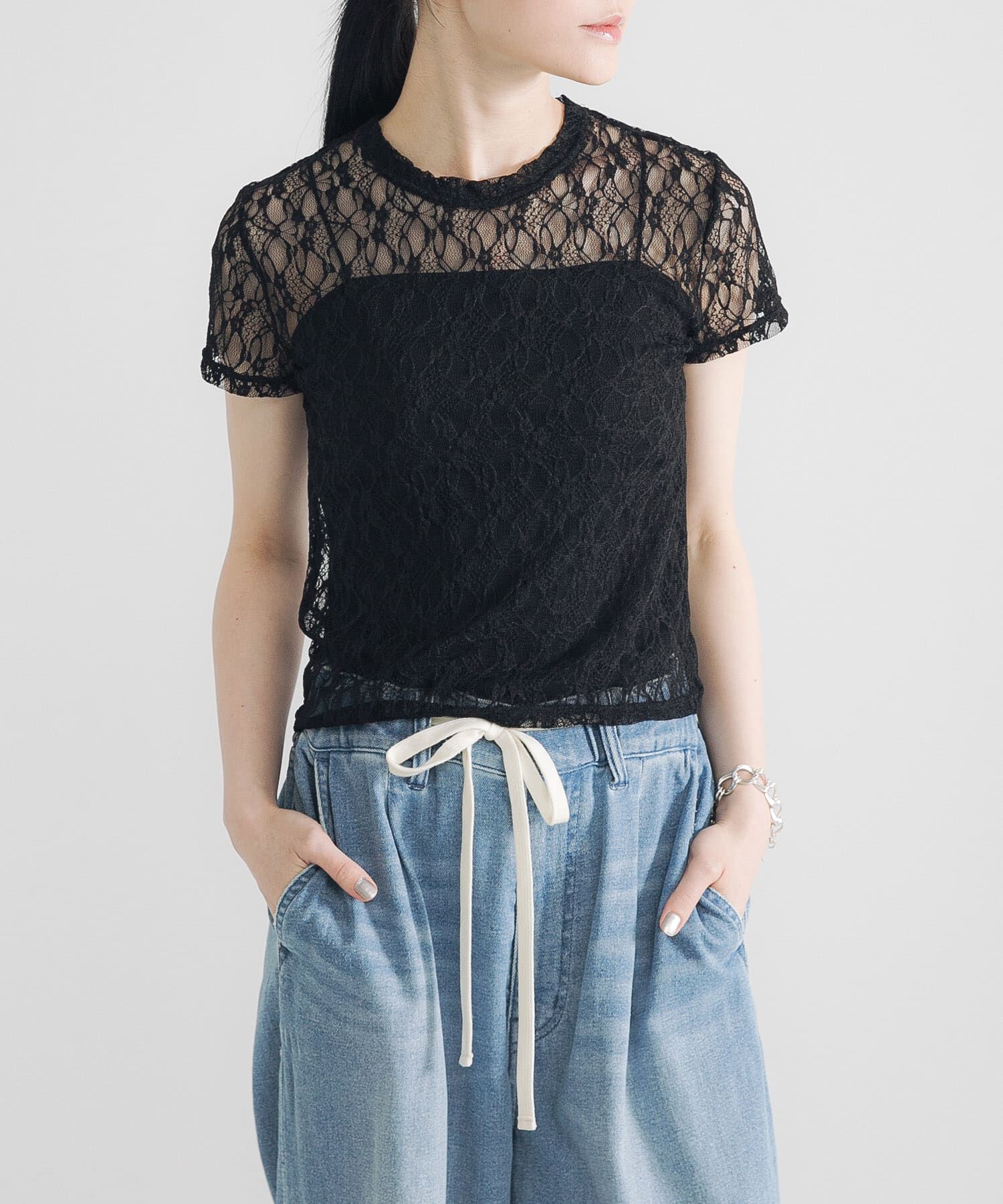 URBAN RESEARCH「ストレッチレースTシャツ」|Tシャツ・カットソー|