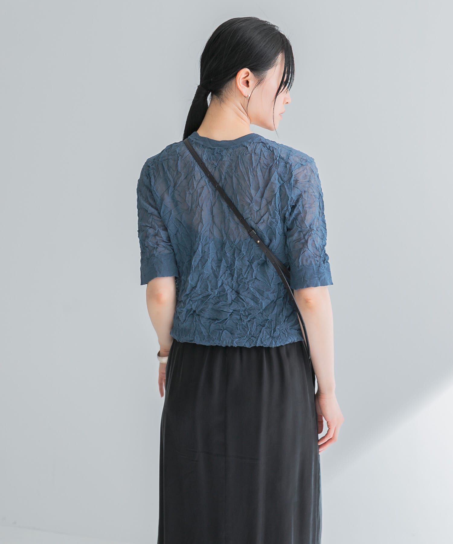 URBAN RESEARCH「new basic　リネン混ワッシャーハーフスリーブニット」|ニット・セーター|