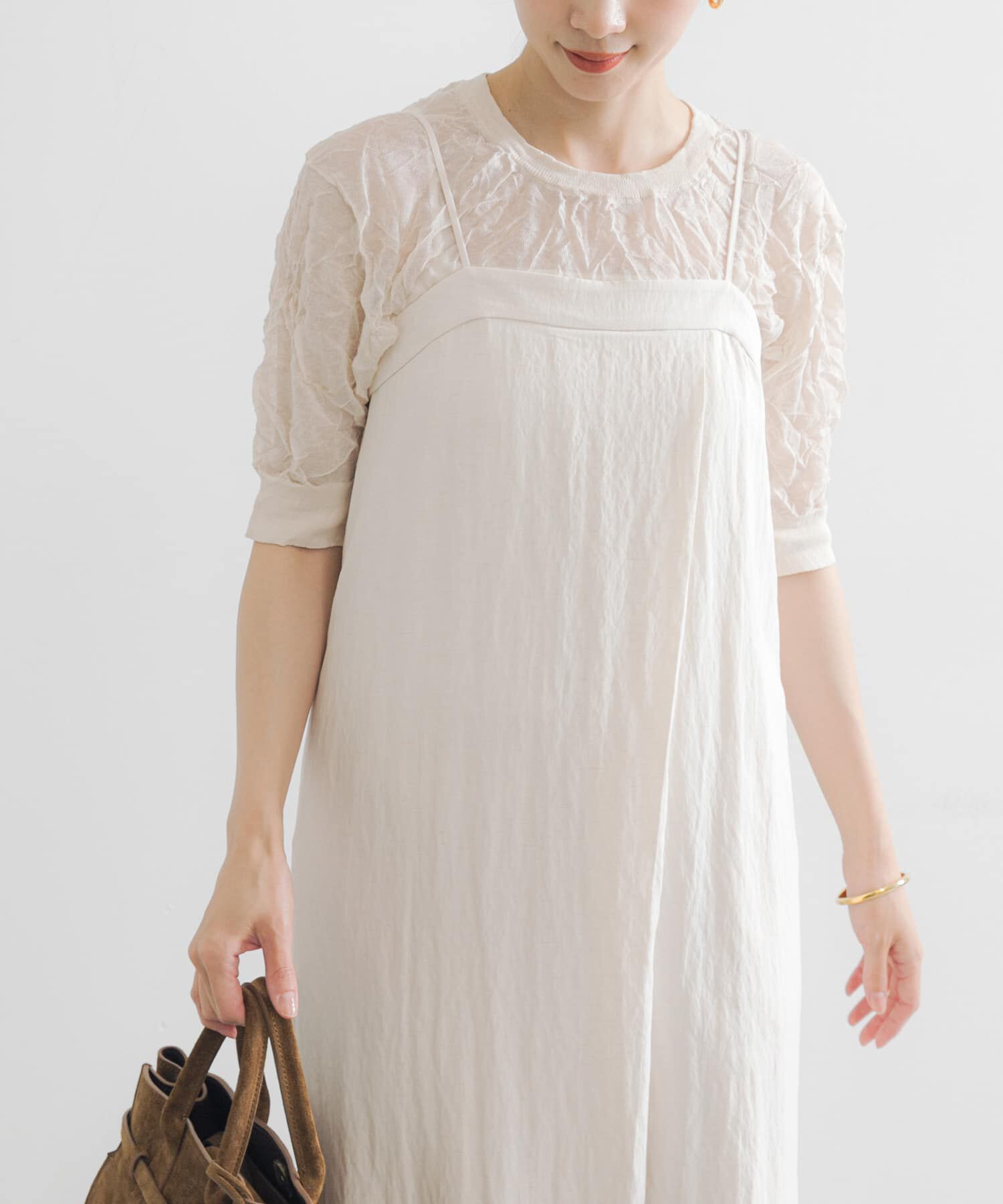 URBAN RESEARCH「new basic　リネン混ワッシャーハーフスリーブニット」|ニット・セーター|