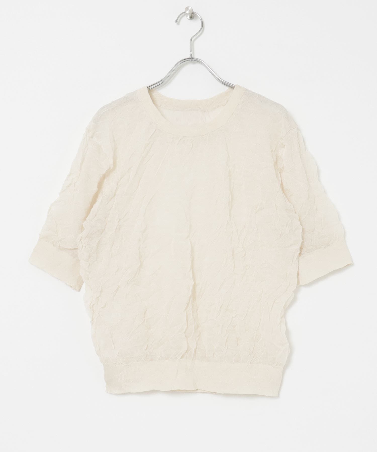 URBAN RESEARCH「new basic　リネン混ワッシャーハーフスリーブニット」|ニット・セーター|