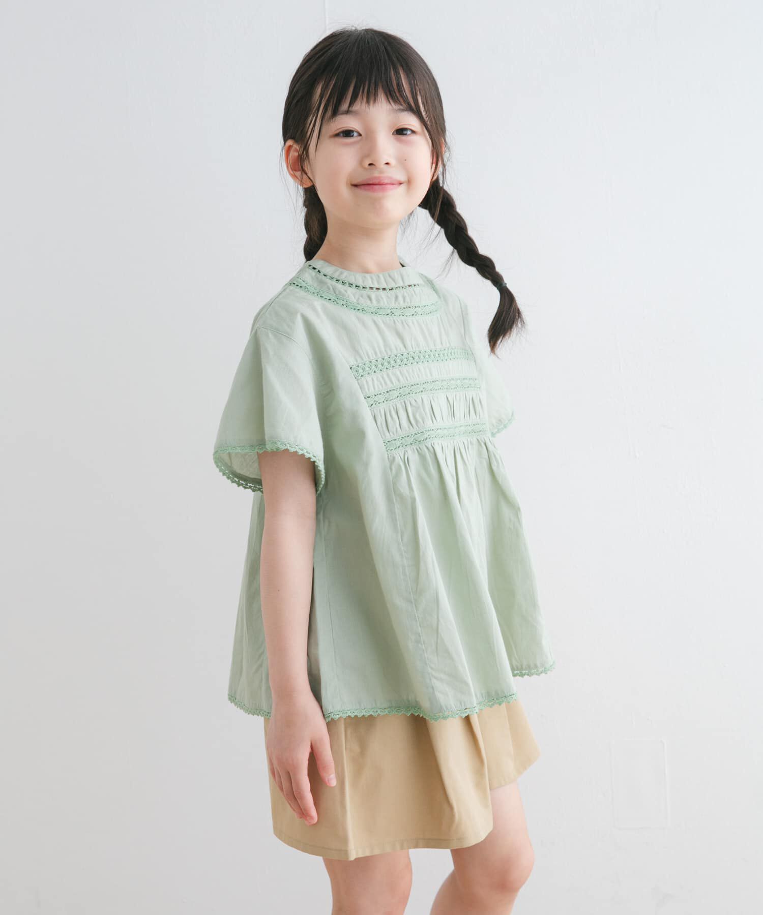 URBAN RESEARCH DOORS「ハシゴレースシャーリングブラウス(KIDS)」|その他|