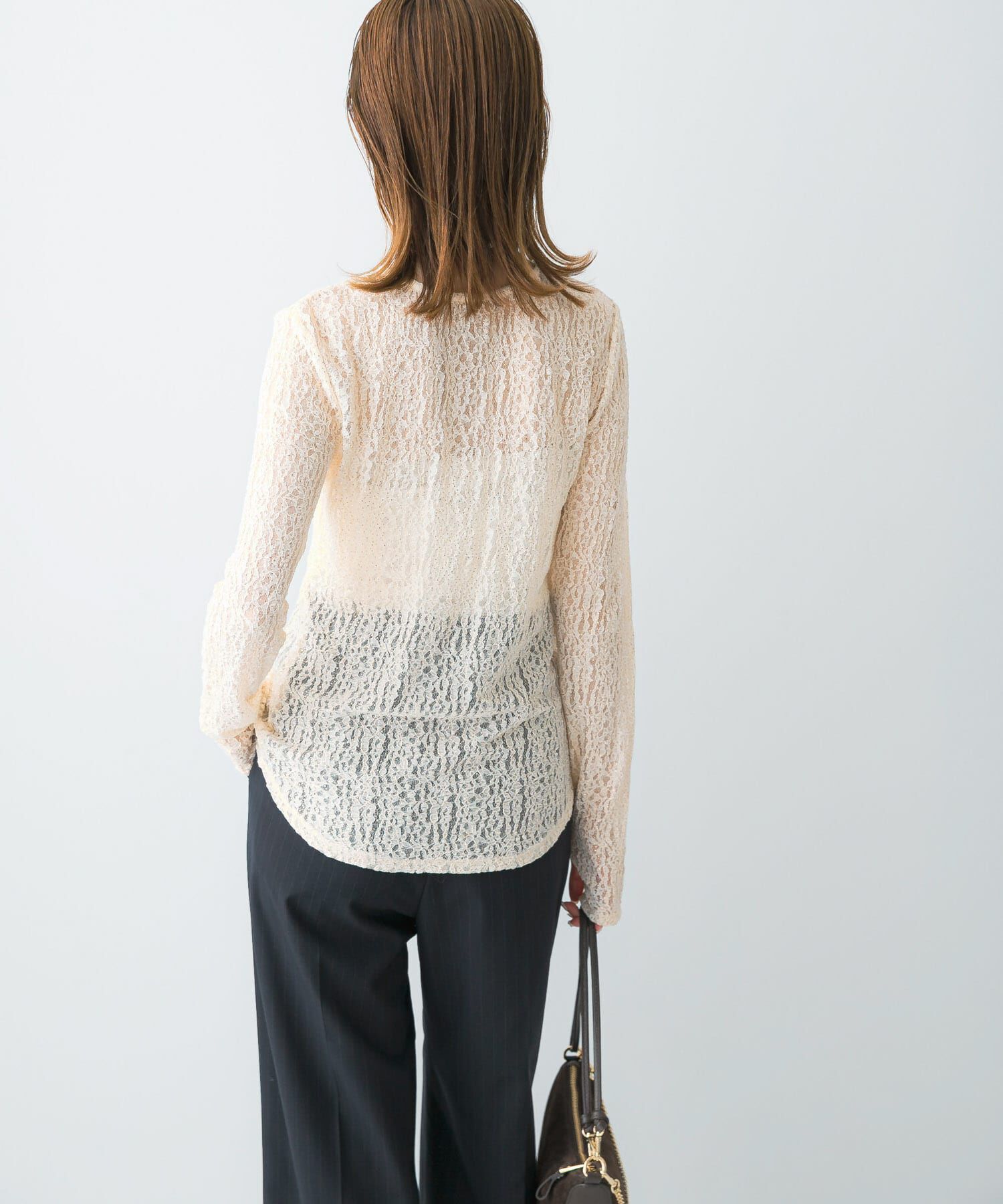 URBAN RESEARCH ROSSO「ラメレースカットソー」|Tシャツ・カットソー|