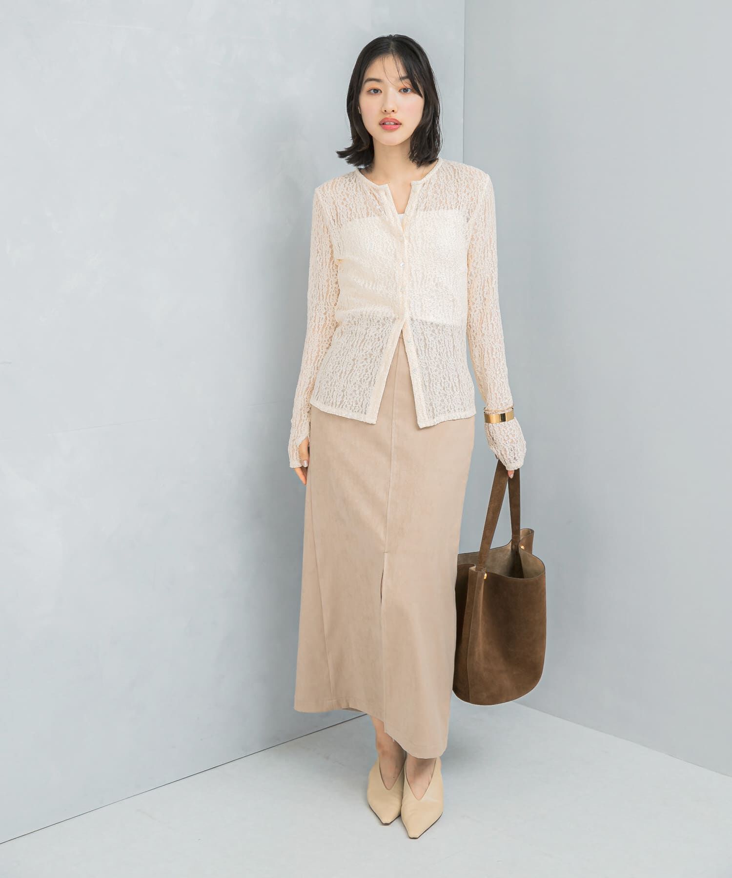 URBAN RESEARCH ROSSO「ラメレースカットソー」|Tシャツ・カットソー|