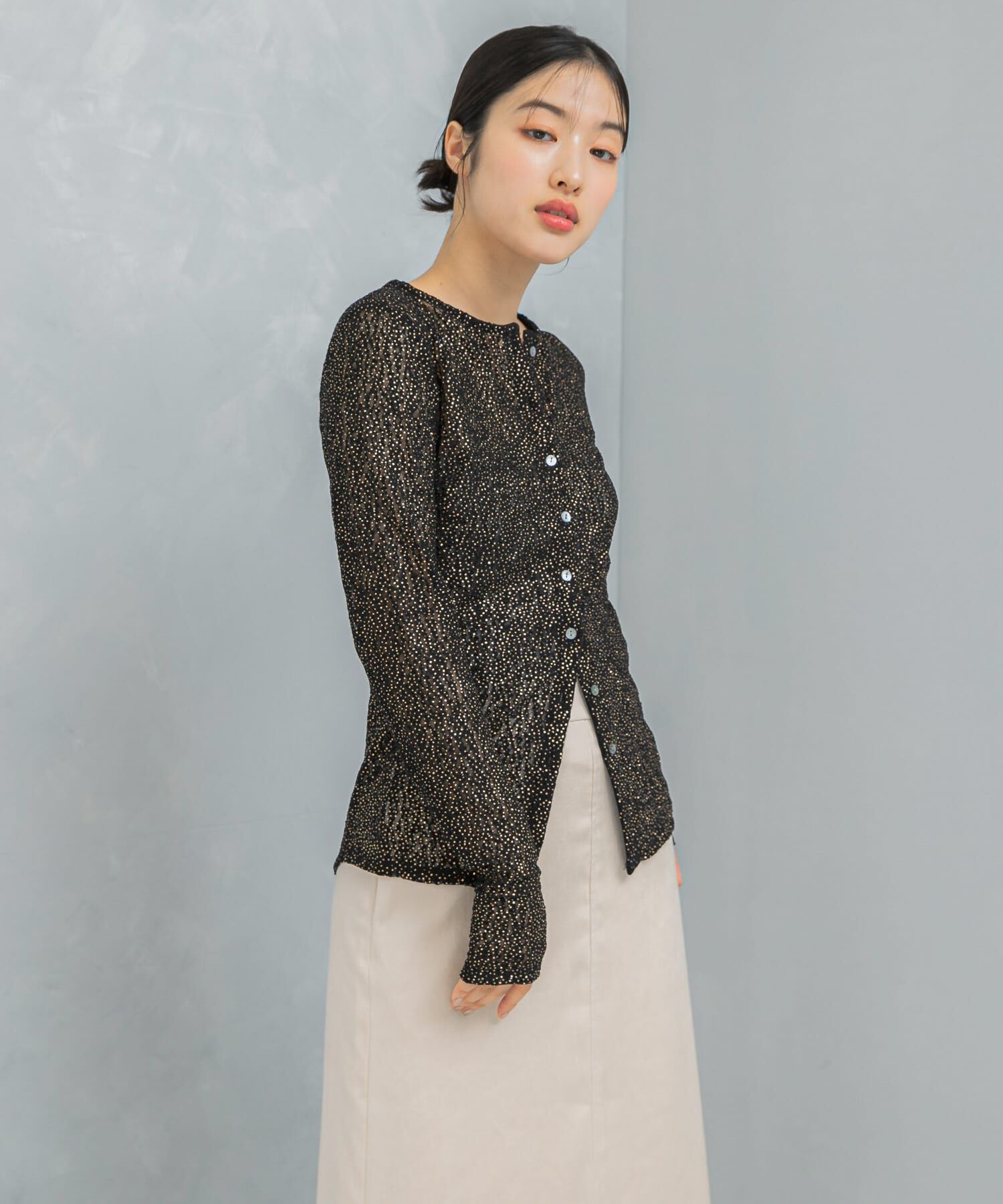 URBAN RESEARCH ROSSO「ラメレースカットソー」|Tシャツ・カットソー|