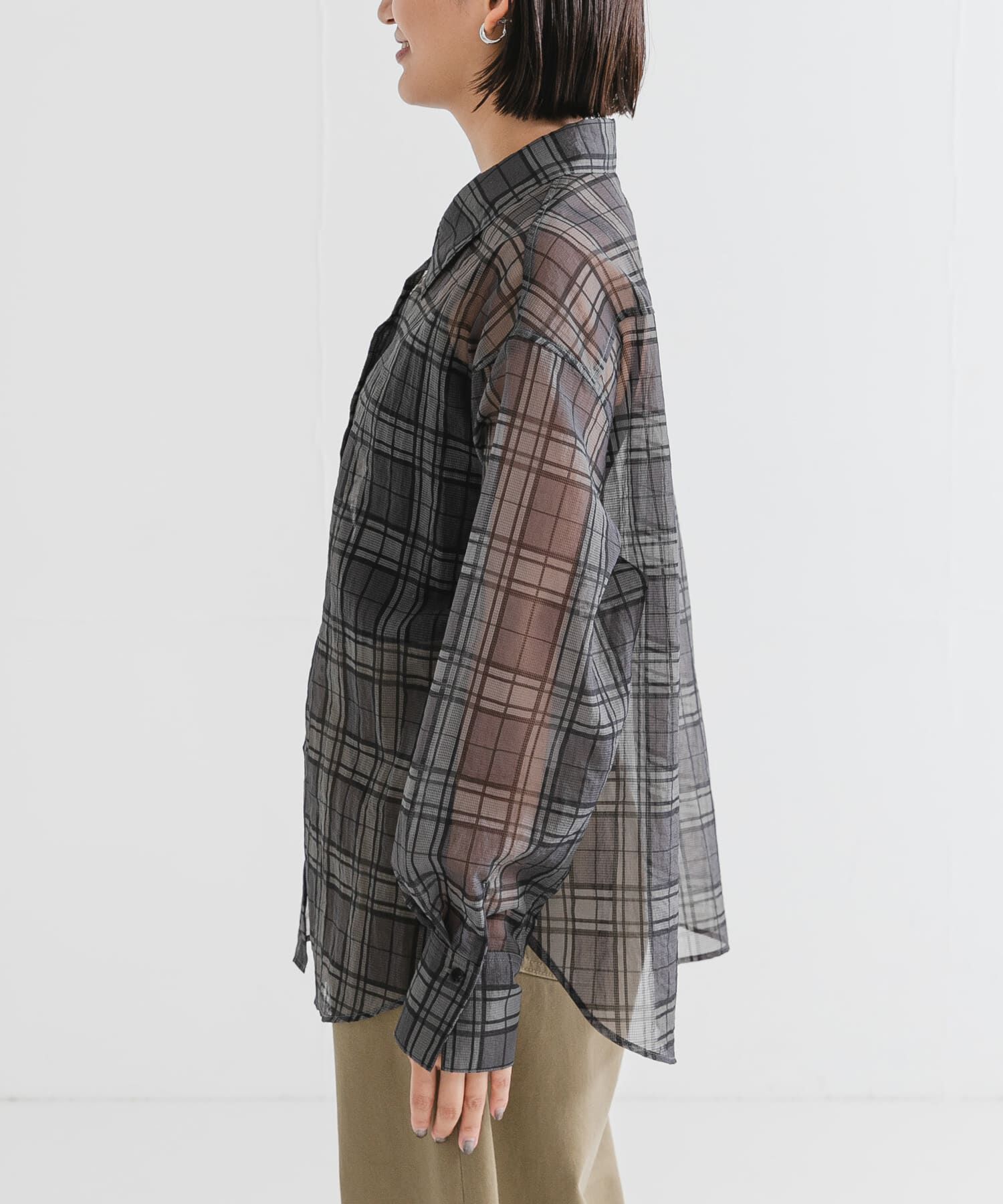 URBAN RESEARCH「シアーチェックオーバーシャツ」|シャツ・ブラウス|