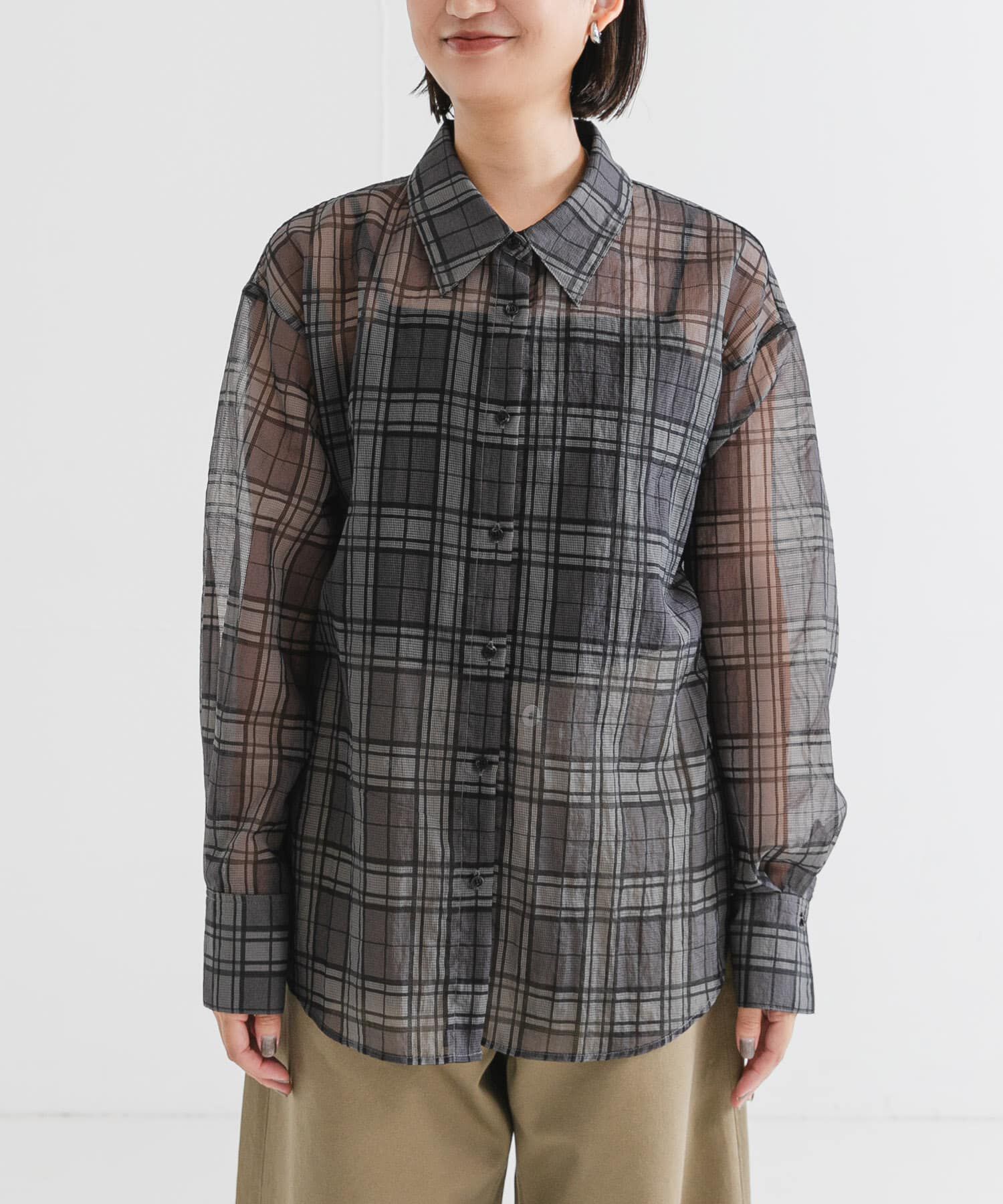 URBAN RESEARCH「シアーチェックオーバーシャツ」|シャツ・ブラウス|