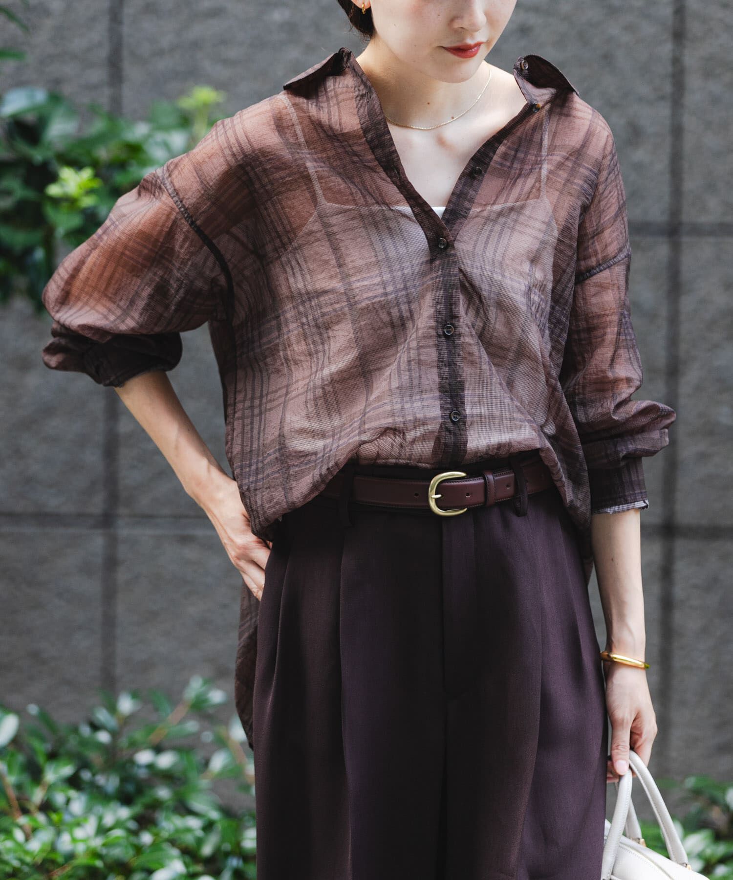 URBAN RESEARCH「シアーチェックオーバーシャツ」|シャツ・ブラウス|