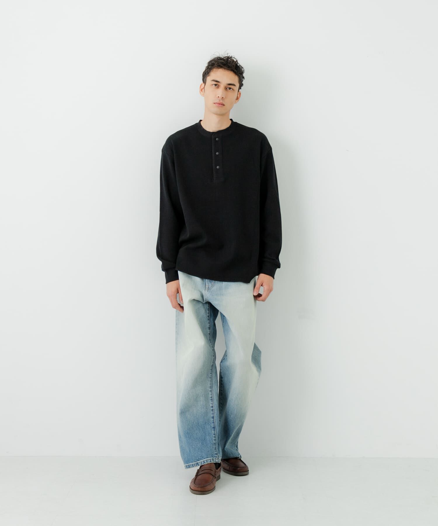 URBAN RESEARCH「『UR TECH』度詰めワッフルヘンリーロングスリーブ」|Tシャツ・カットソー|