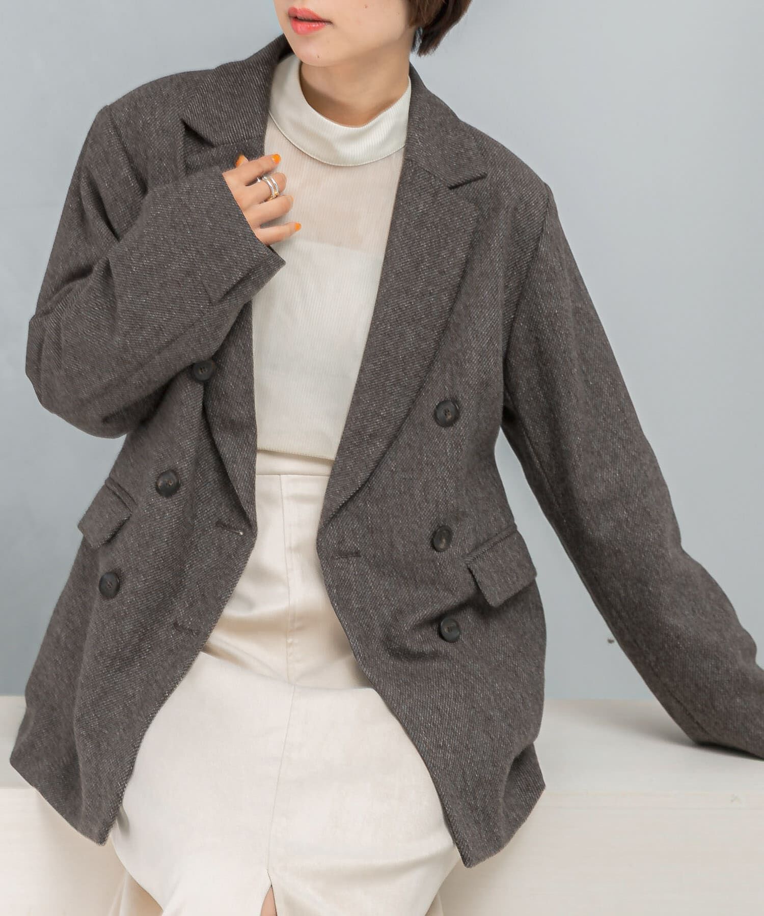 URBAN RESEARCH ROSSO「ウールツィードオーバージャケット」|その他|ブラウン