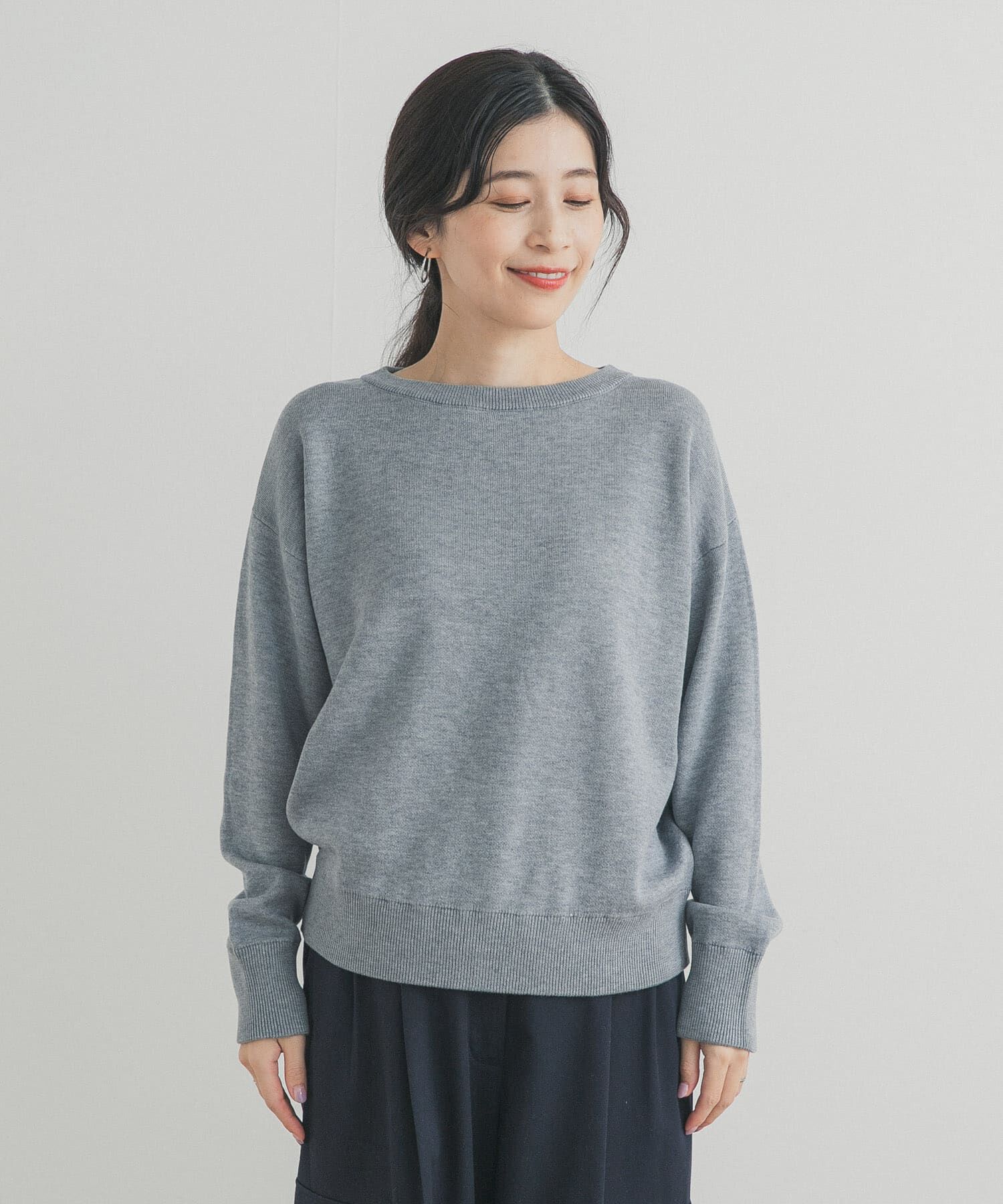 URBAN RESEARCH DOORS「Wフェイスボートネックニット」|ニット・セーター|