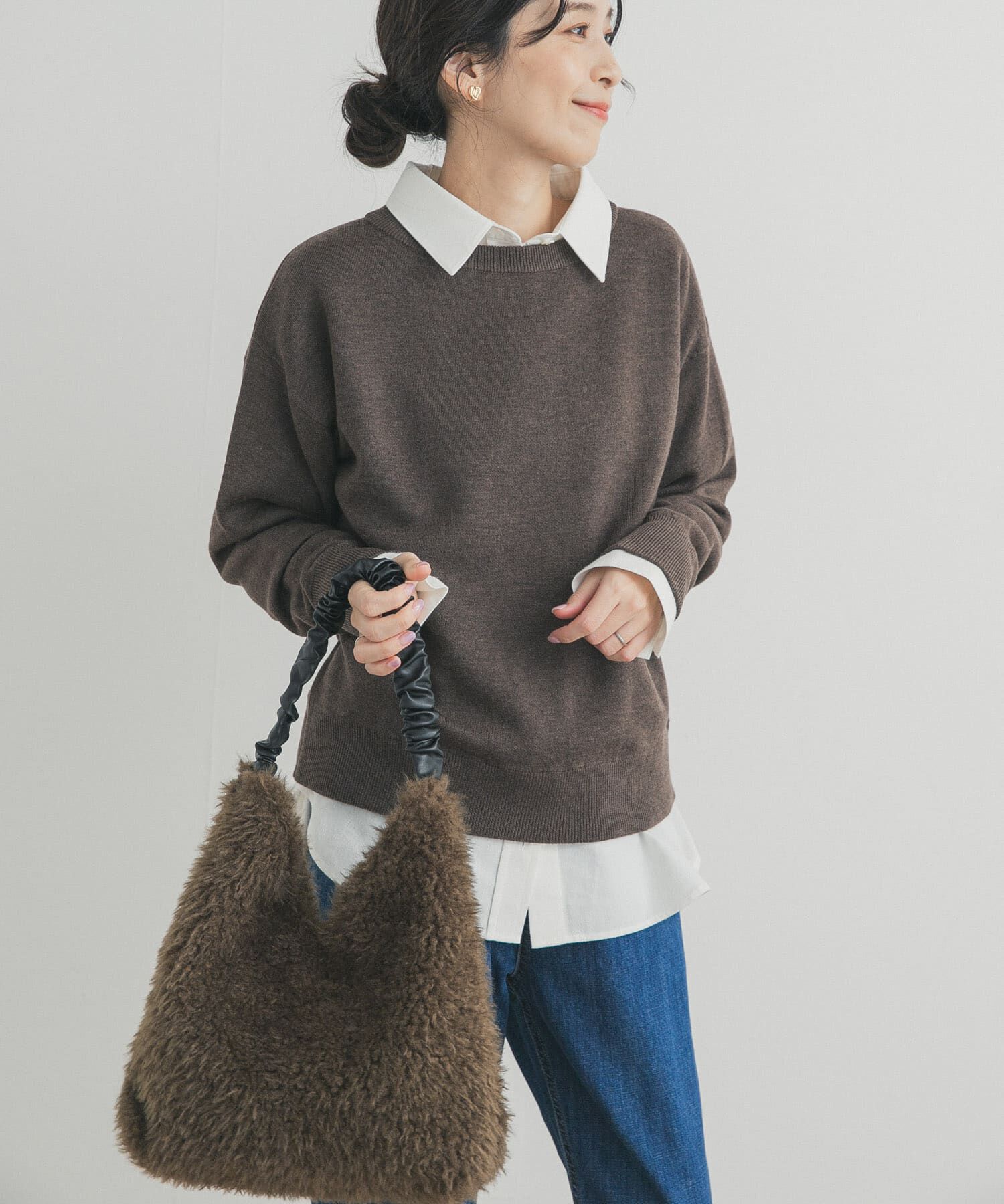 URBAN RESEARCH DOORS「Wフェイスボートネックニット」|ニット・セーター|