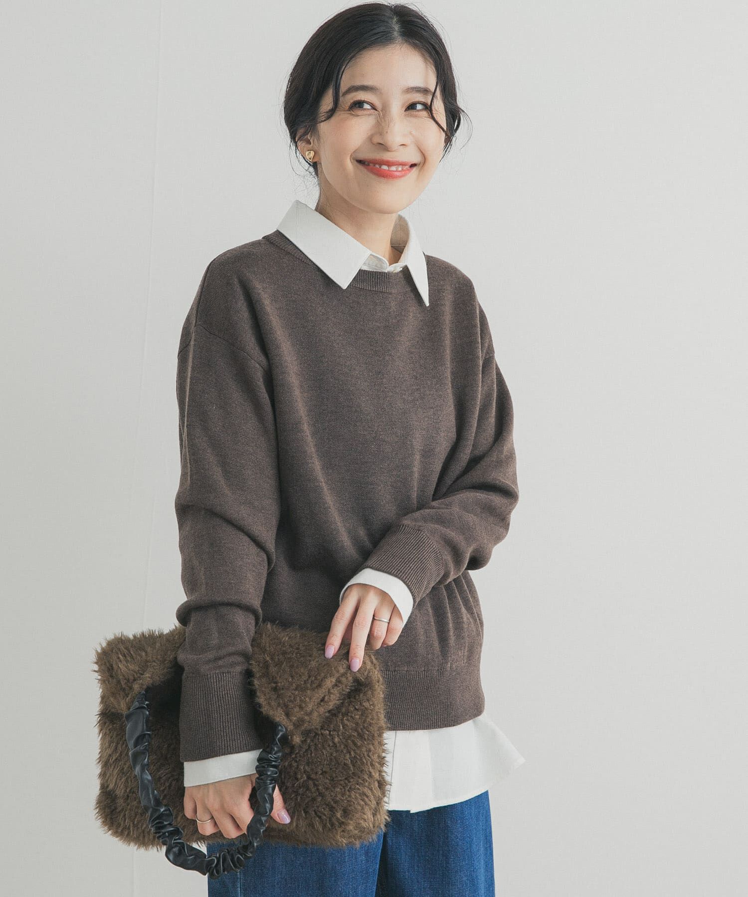 URBAN RESEARCH DOORS「Wフェイスボートネックニット」|ニット・セーター|